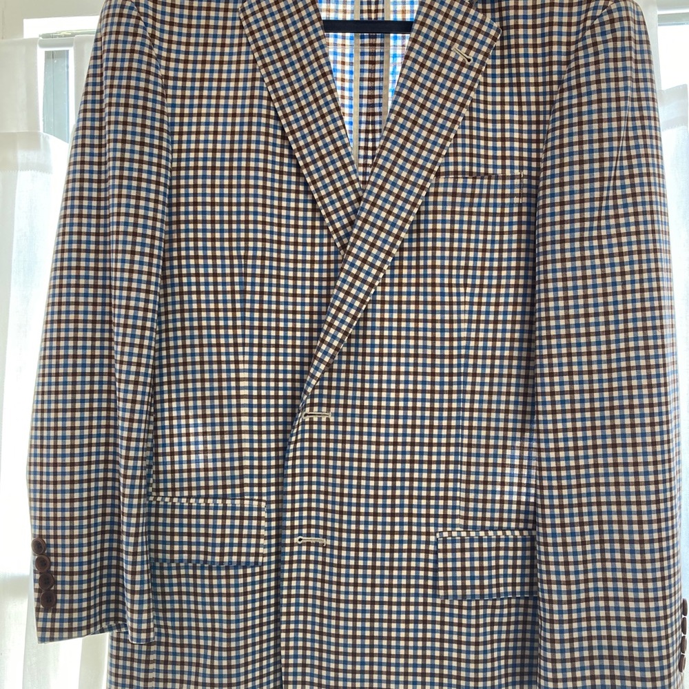 Brooks Brothers Summer Check Regent Sport Coat 42R